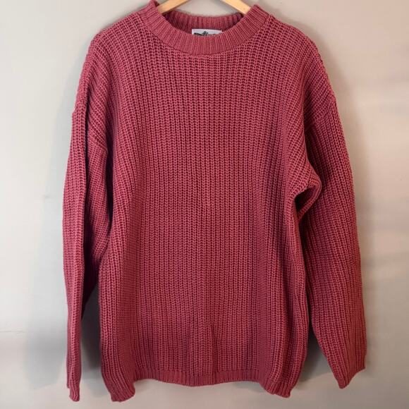 Whalerknits Newport Shaker Knit Crewneck Cotton Sweater Nantucket Red Size Small - Picture 1 of 4